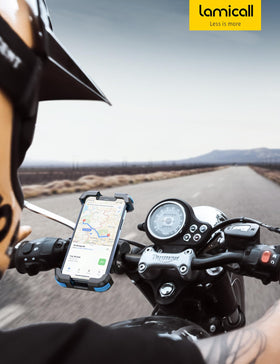 Lamicall size scale with smartphone illustrating fit range and compact installation footprint