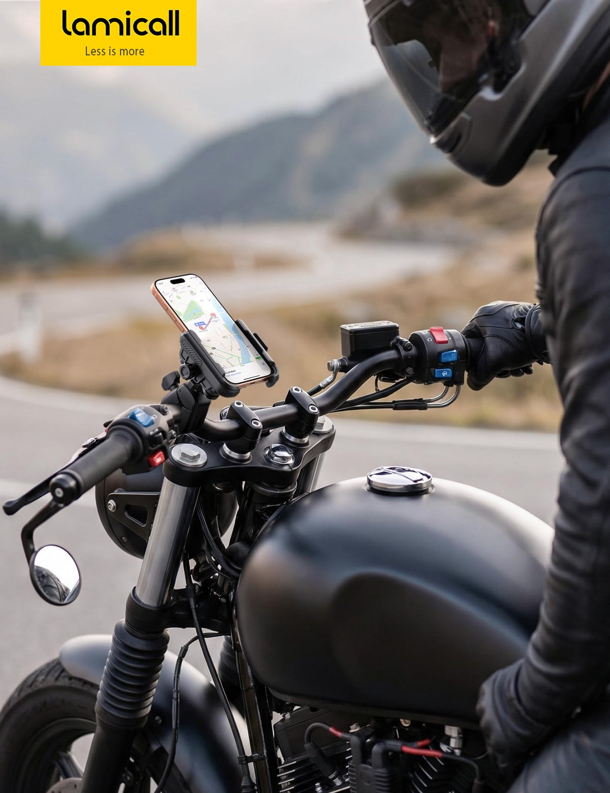 Lamicall rubber pads and metal texture protecting phone from shocks and scratches