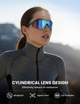 Lamicall worn by cyclist in motion, provides stable wide field of view