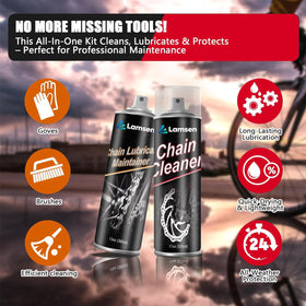 Lamsen spray can close-up highlighting nozzle and label for precise lubrication