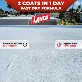LANCO dry-coat application with roller on roof demonstrating easy coverage