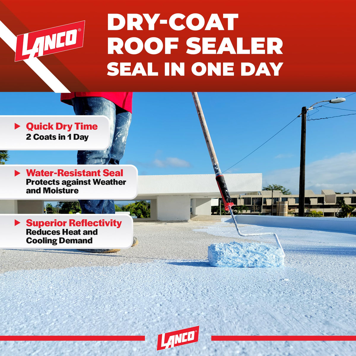 LANCO dry-coat close-up texture view highlighting smooth reflective finish