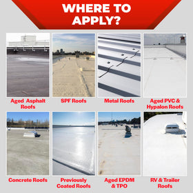 LANCO dry-coat on RV roof after coating showing bright reflective surface