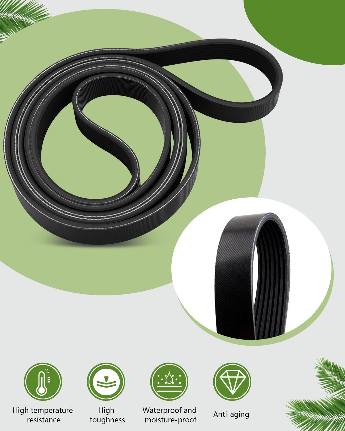LANDSIN side profile of belt displaying top width 0.947 inches for accurate fit confirmation