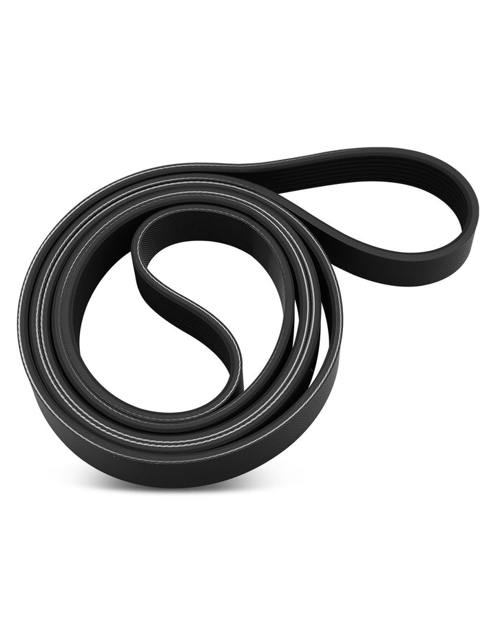 LANDSIN front packaging of serpentine belt showing fitment and part numbers, ensures correct replacement