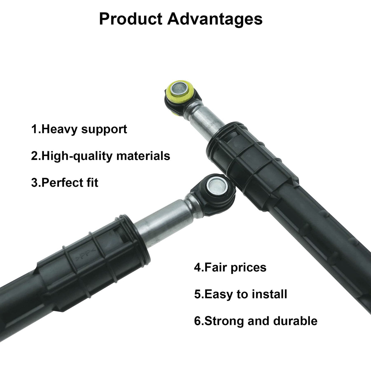 LANDSIN kit laid out with four shocks and clear replacement benefit