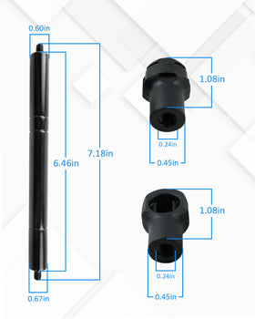 LANDSIN damper beside ruler showing 9.37 inch length and correct size for Hustler models
