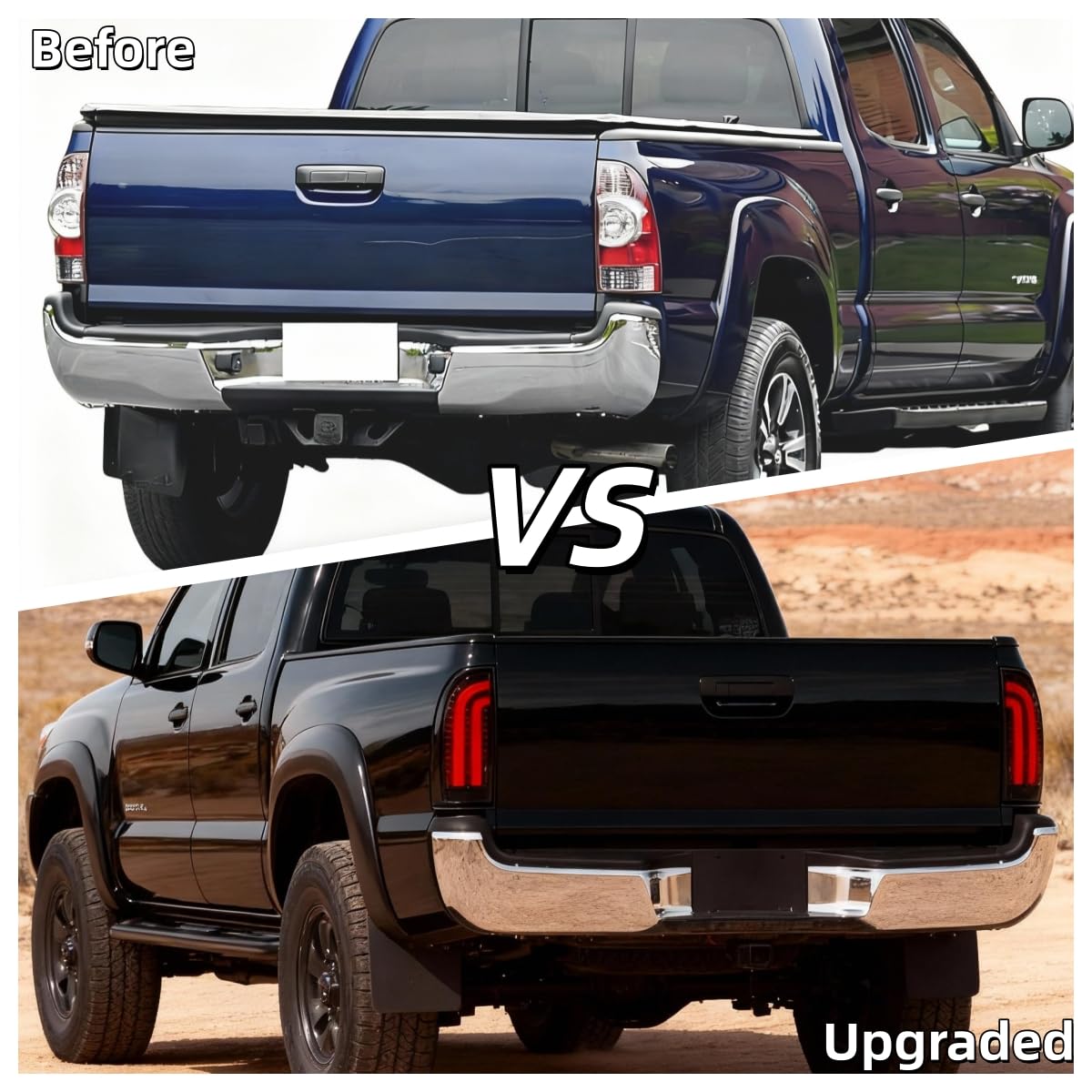 LANDWAKE tail light installed on Toyota Tacoma demonstrating custom appearance