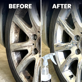 LANE'S foam on aluminum spoke lifting grime for faster cleaning