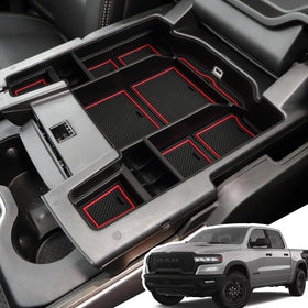 LANGBEAN front view installed in RAM console showing neat compartments and quick access
