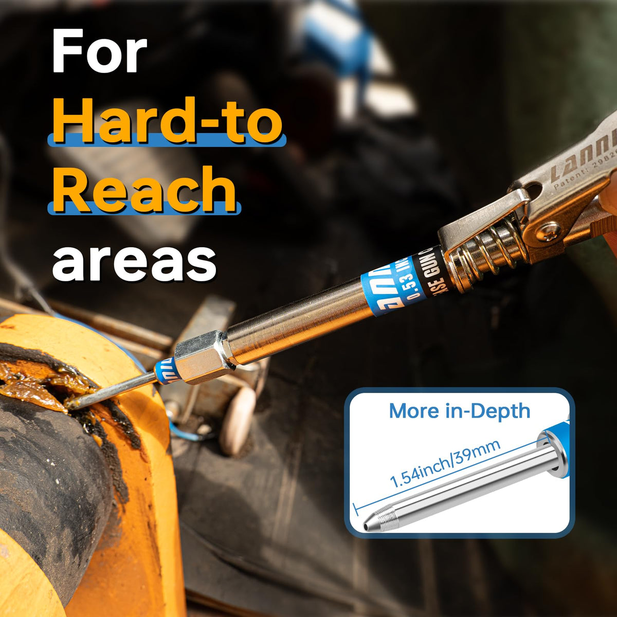 LANNIU 2mm needle tip close detail for precise lubrication of small parts