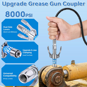 LANNIU dual-lever coupler close-up demonstrating secure one-handed operation