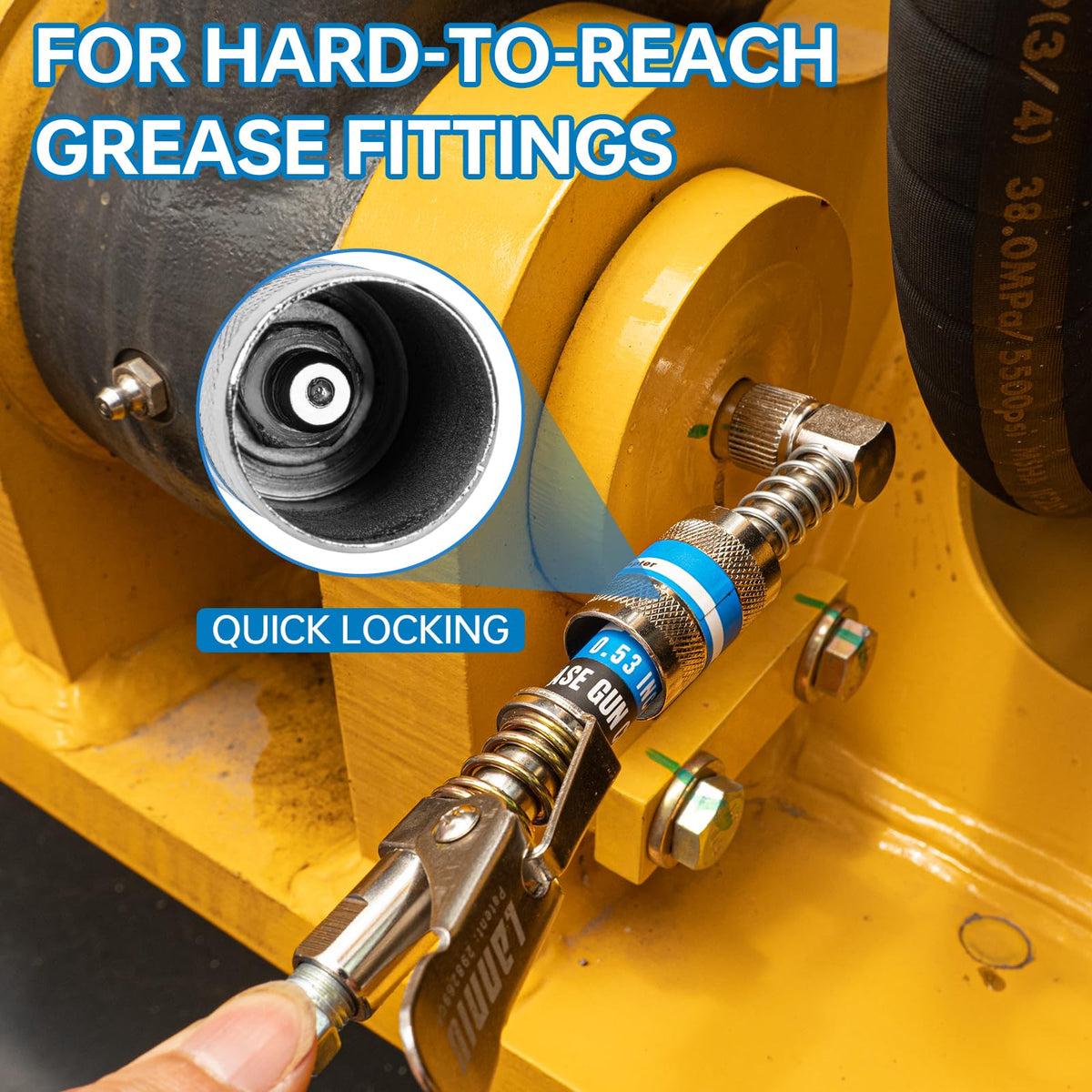LANNIU pressure label and specs highlighting the 8000 PSI capability