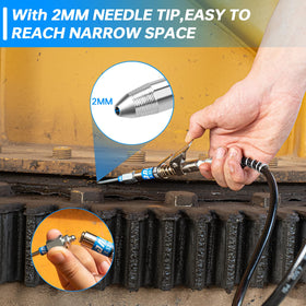 LANNIU grease coupler beside a coin to show compact 0.53" size advantage