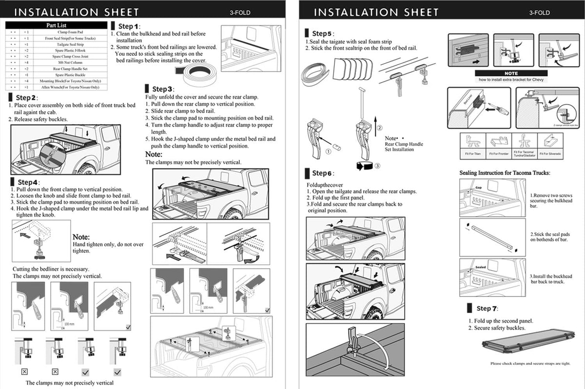 Lanotech package contents laid out to show all included clamps and rails for quick install