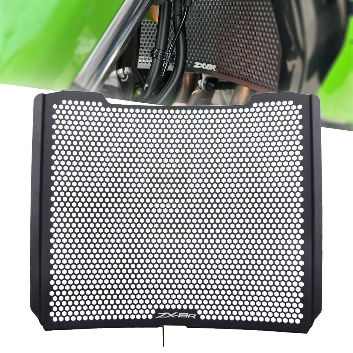 LANQIAN front view of radiator guard installed showing full coverage and streamlined look