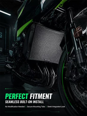 LANQIAN side profile of guard mounted on ZX6R demonstrating precise fit and airflow