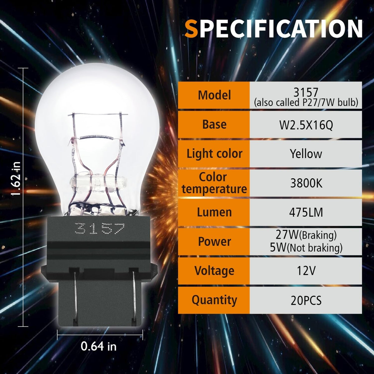 Lanuovx bulb close-up glass showing filament clarity for consistent brightness and visibility