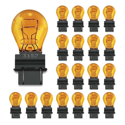 Lanuovx 3157A 20-pack front packaging showing multiple amber bulbs and brand