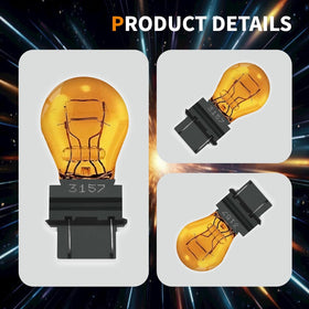 Lanuovx 3157A amber bulb installed in a vehicle turn signal demonstrating clear amber indication