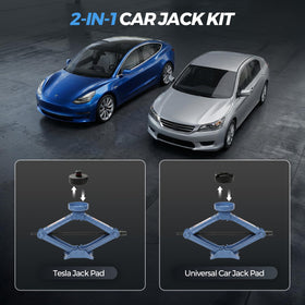 LARBANKE jack lifting a Tesla demonstrating compatibility and stability