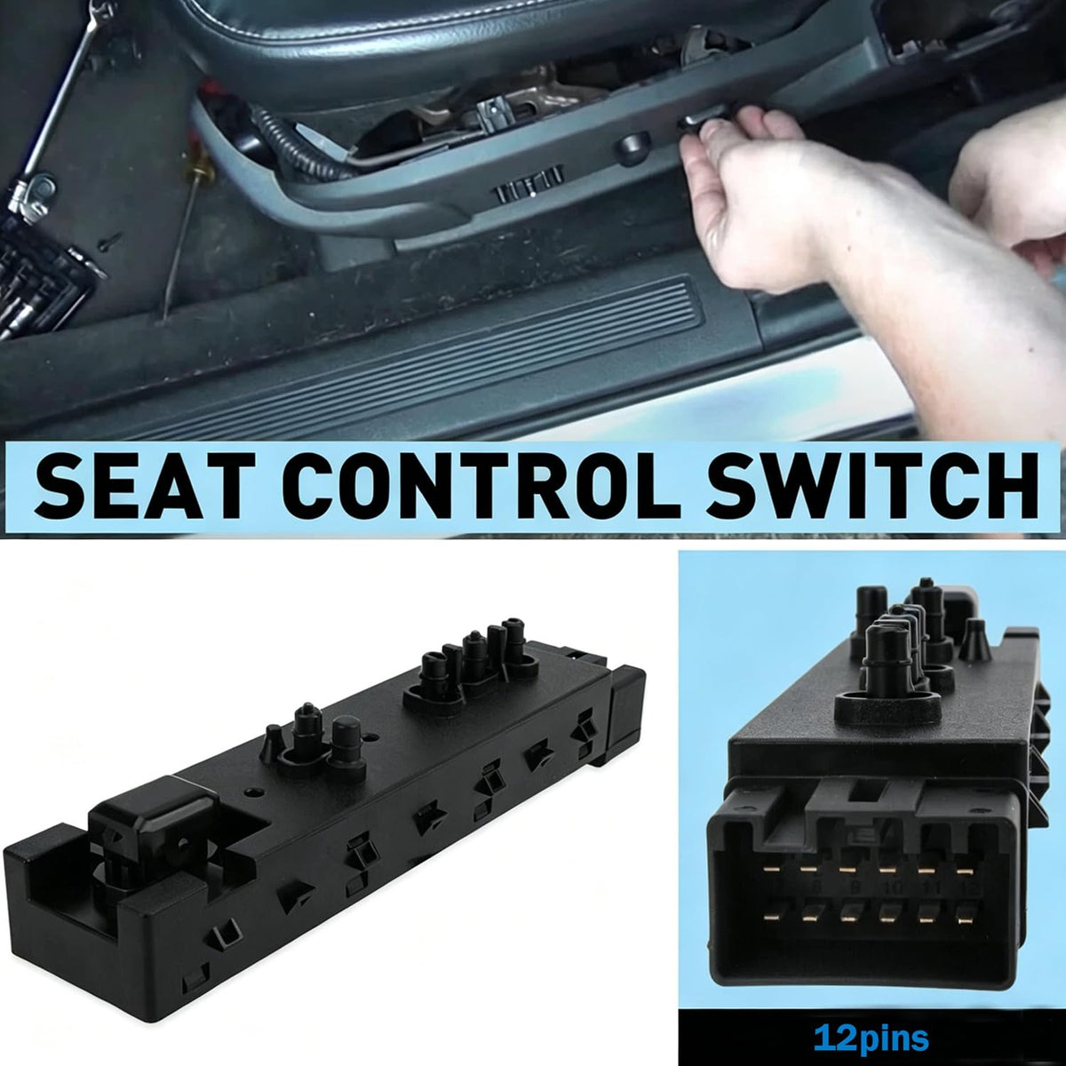 Larlansz switch mounted in seat bezel illustrating easy swap-in installation benefit