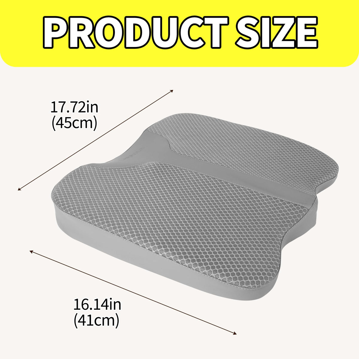 LARROUS cushion size comparison beside a dollar showing compact height boost