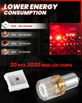 LASFIT bulb installed in vehicle tail light improving rear visibility