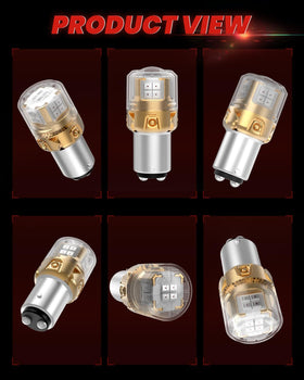 LASFIT 1157 red active brake light at night showing enhanced visibility to drivers
