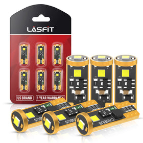 LASFIT front packaging showing six 194 LED bulbs and benefits