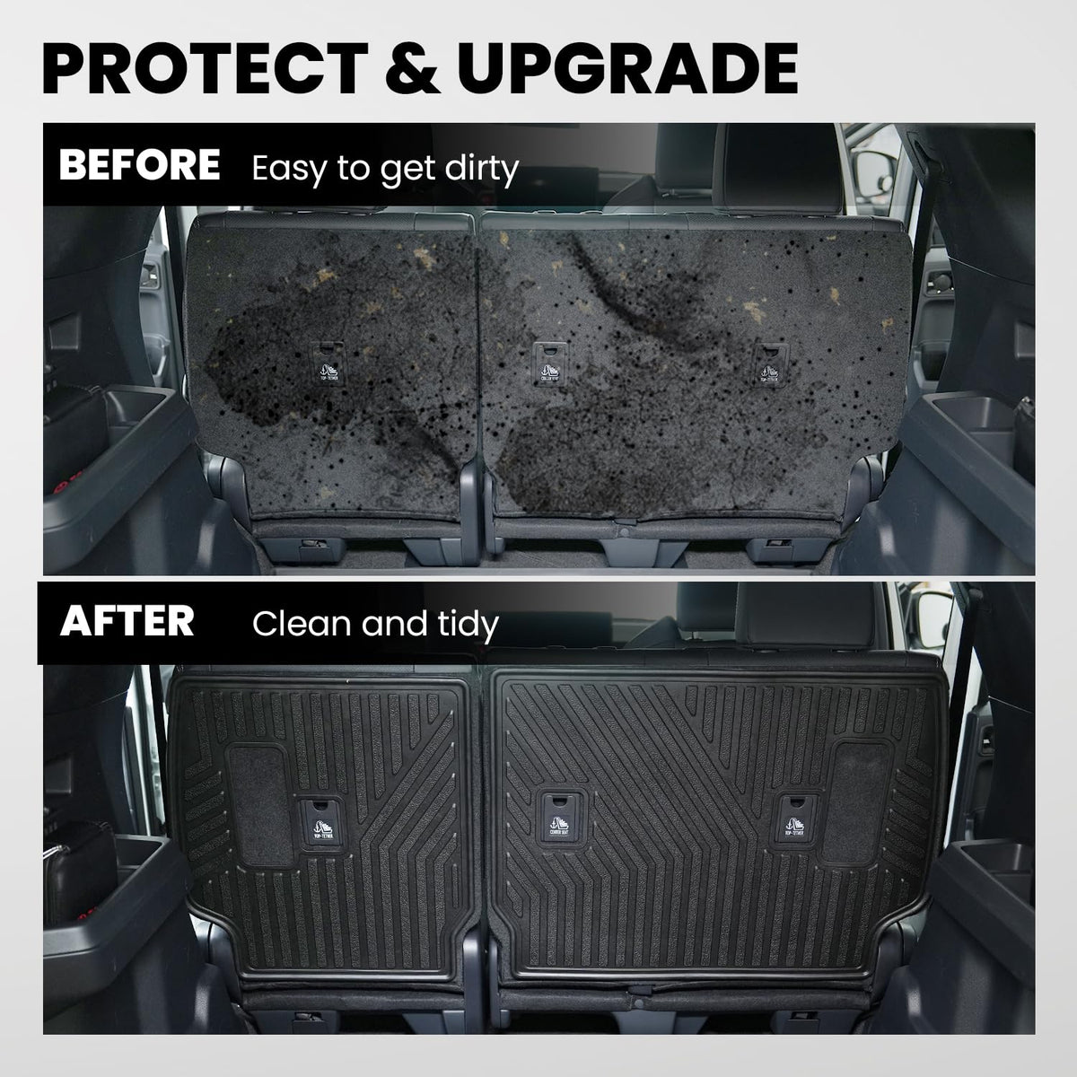 LASFIT installed rear seat back cover in 4Runner showing seamless OEM-style integration