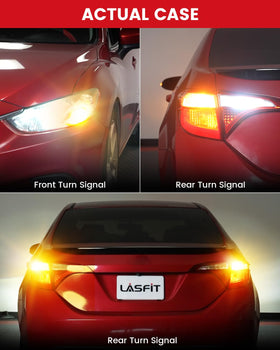 LASFIT vehicle at night with amber turn active showing enhanced safety