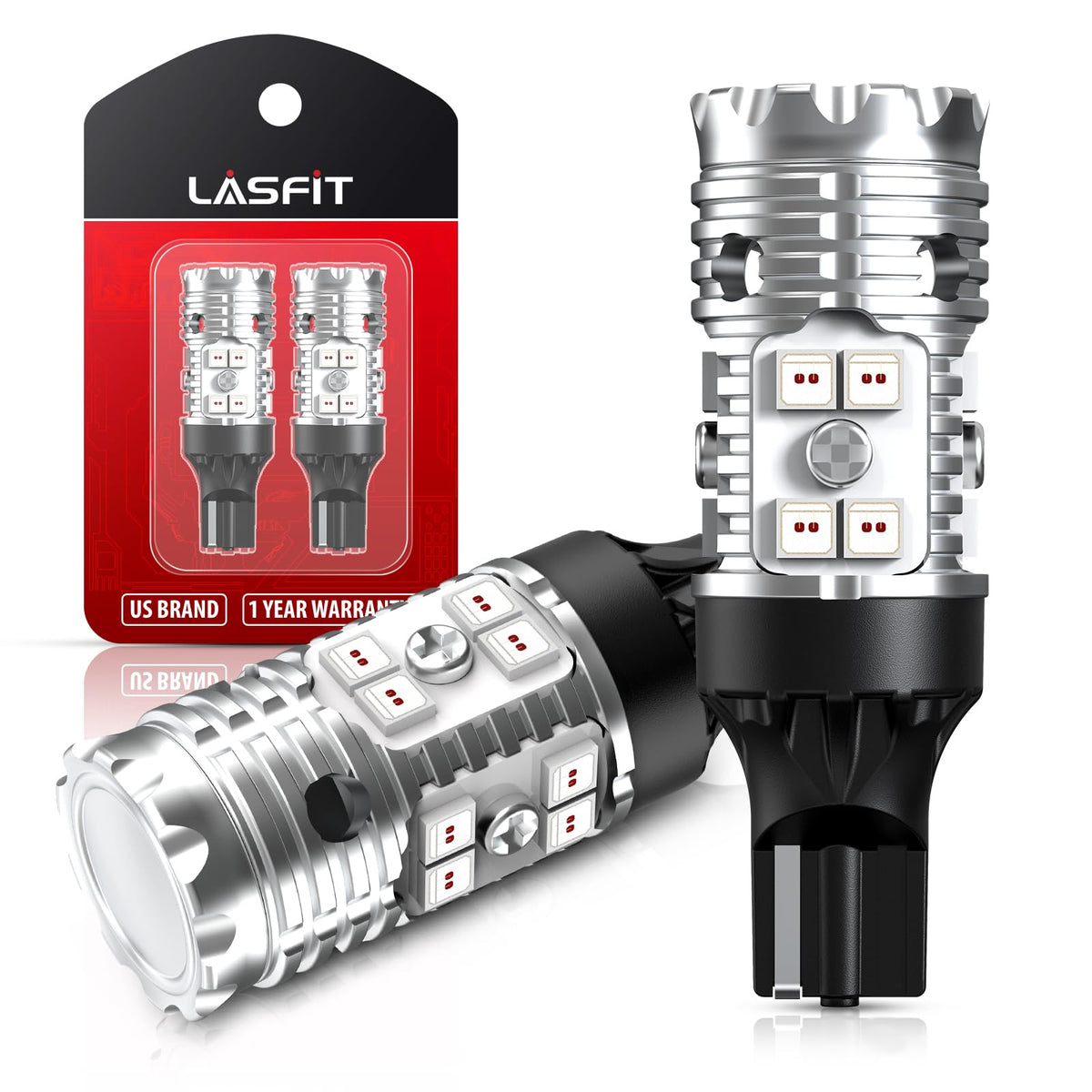 LASFIT 921 front view showing red LED array and brighter brake signaling