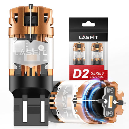 LASFIT amber bulb front view showing fit and bright signaling benefit