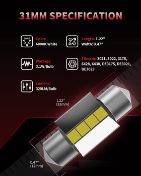 LASFIT bulbs in vanity mirror creating crisp xenon-white reflection