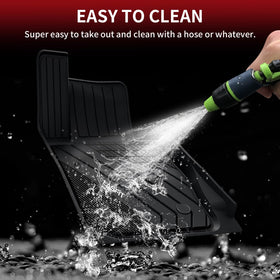 LASFIT mat being rinsed under water demonstrating easy cleaning