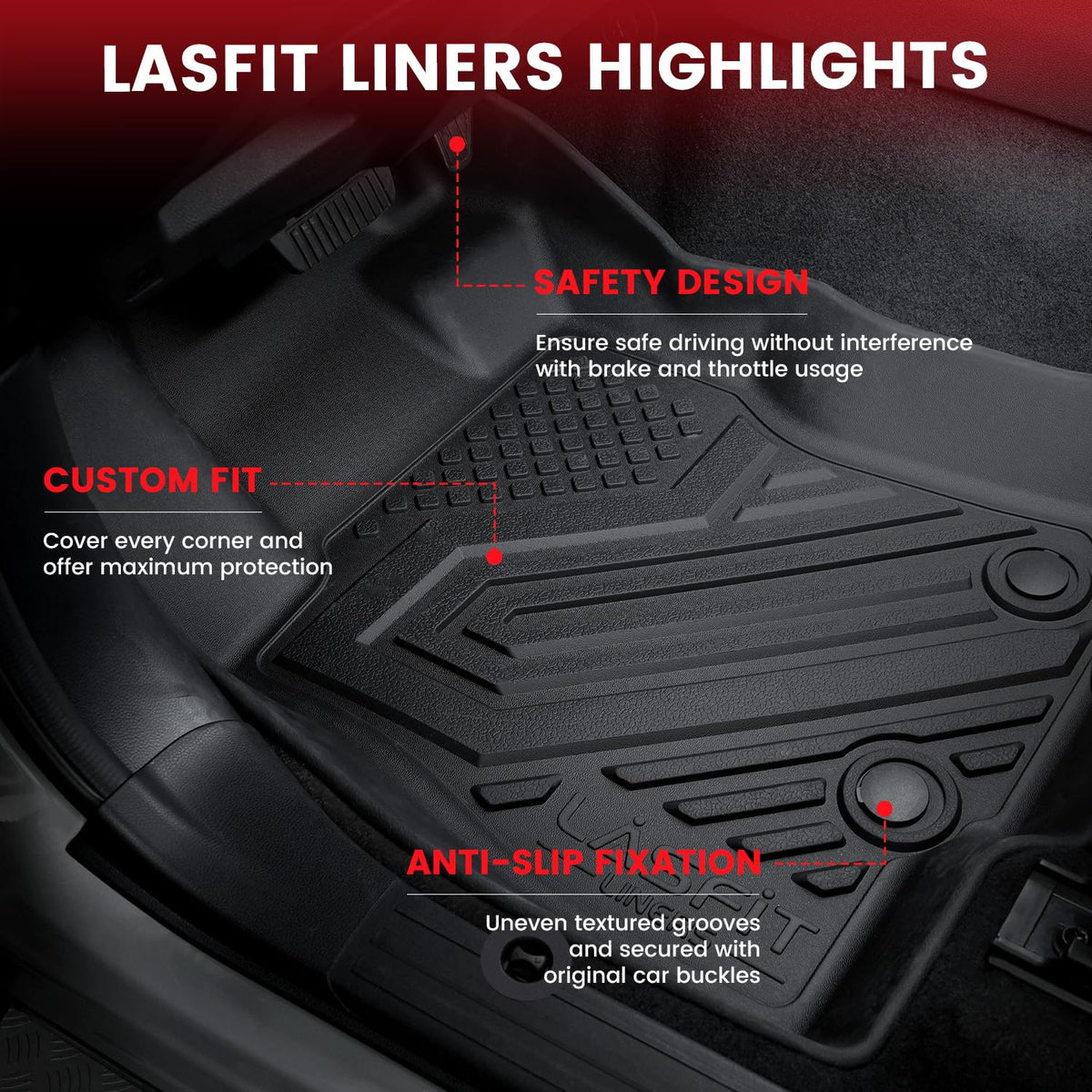 LASFIT rear seatback mat protecting upholstery during outdoor trips