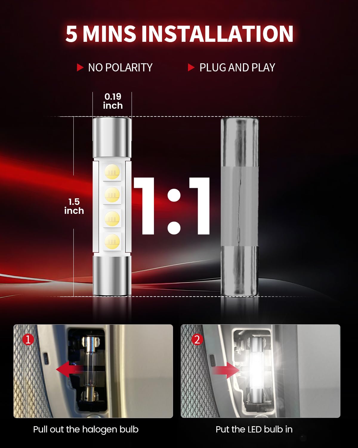 LASFIT four replacement bulbs arranged to show pack contents and convenience