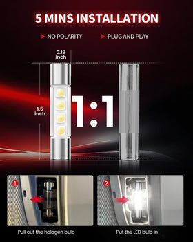 LASFIT four replacement bulbs arranged to show pack contents and convenience