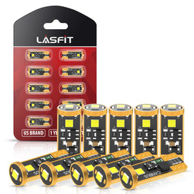 LASFIT front packaging showing pack of 10 194 LED bulbs and benefits