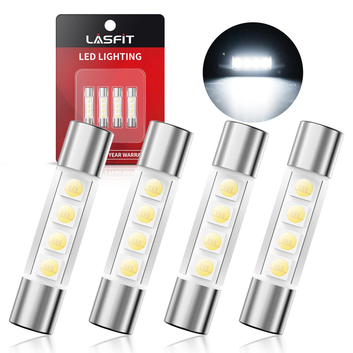 LASFIT front packaging showing four 29mm bulbs and clear benefit of quick upgrade