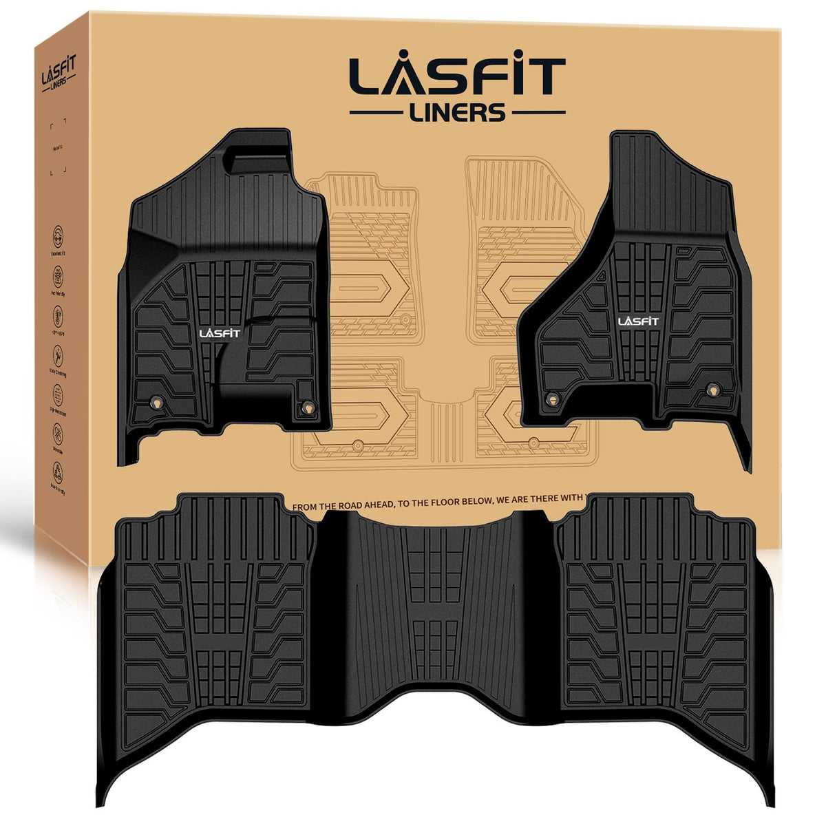 LASFIT front driver and passenger floor liners showing full coverage and clean look
