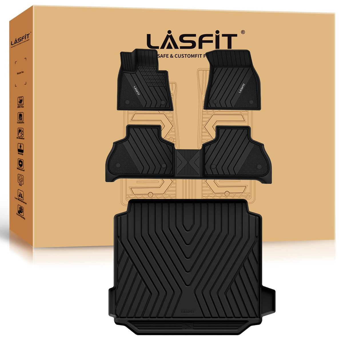 LASFIT front passenger floor mat showing precise fit and protection