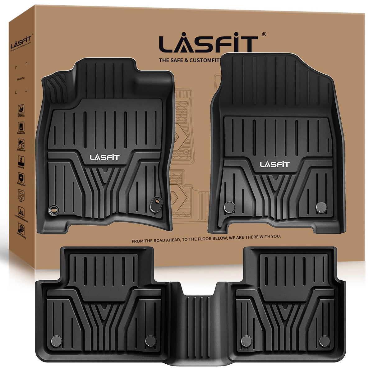LASFIT front passenger mat shows precise fit and protects carpet