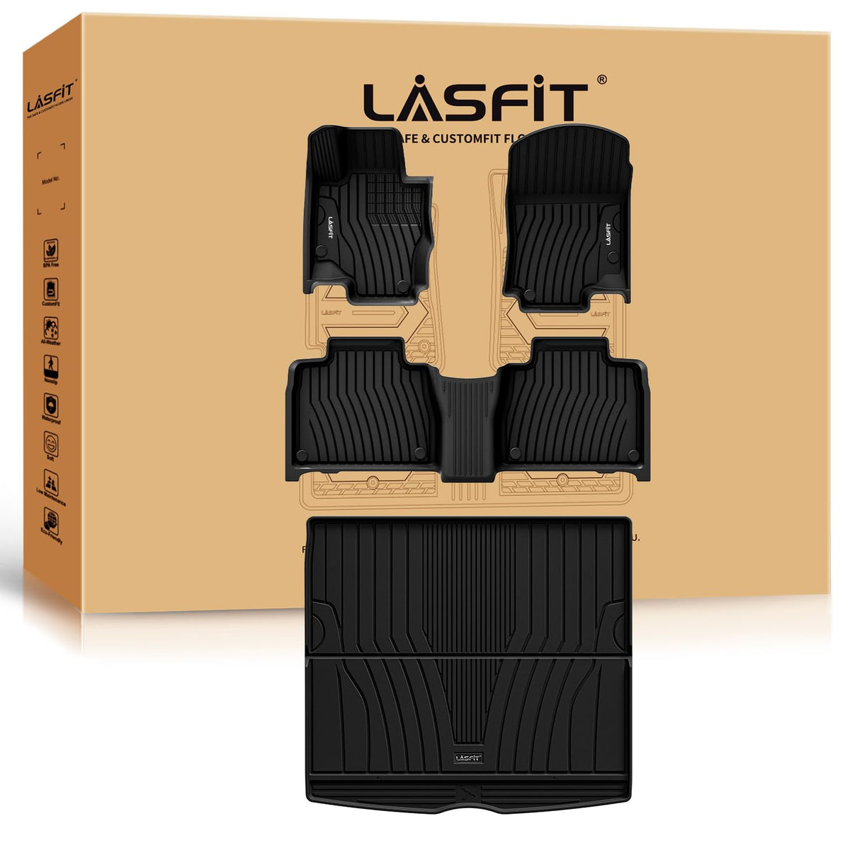 LASFIT front row mats installed showing precise fit and premium protection