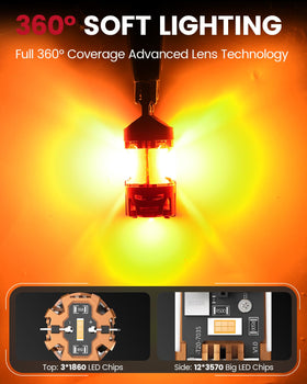 LASFIT bulb installed in vehicle front turn signal for clearer visibility