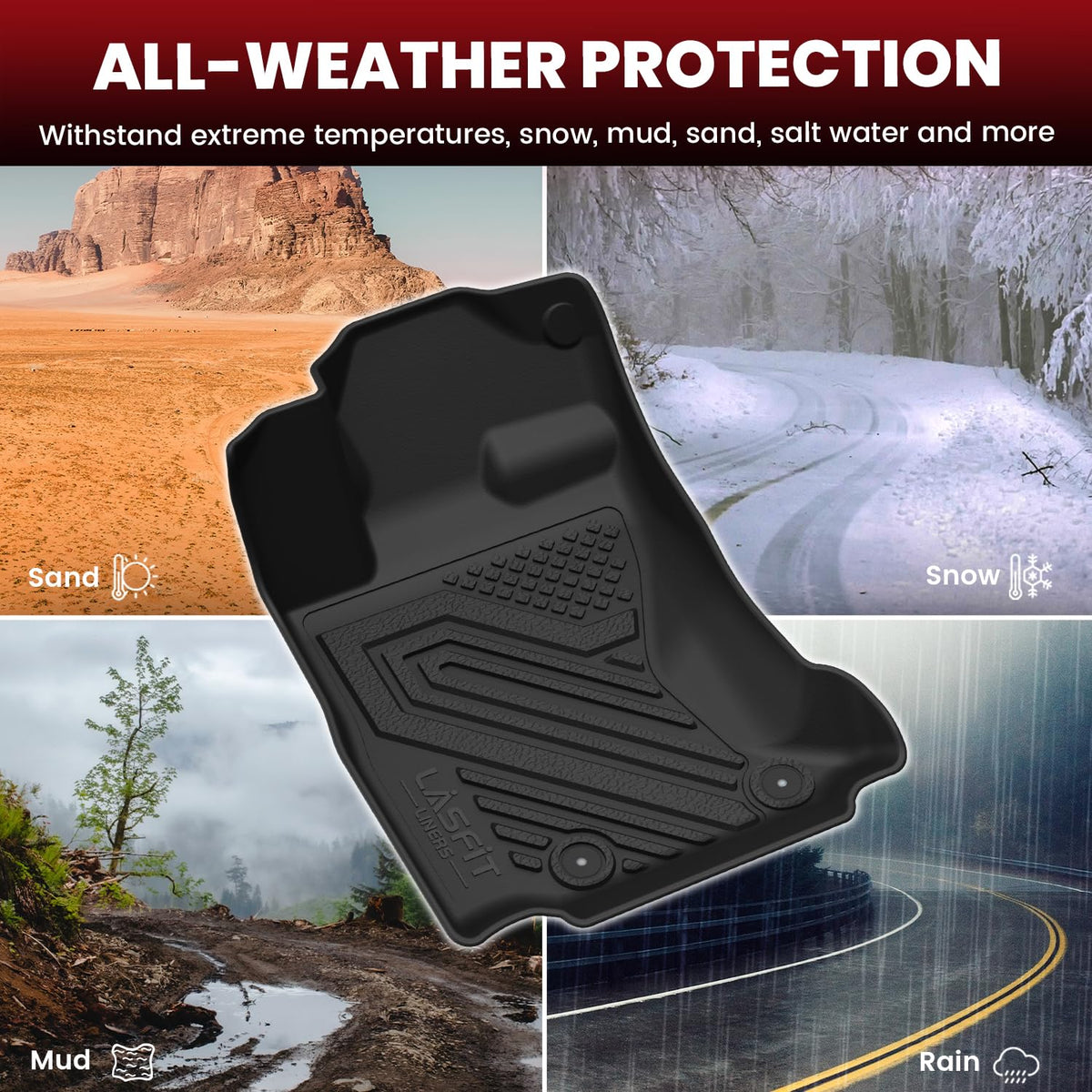 LASFIT mats installed in Subaru Outback protecting from mud and snow