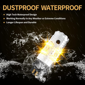 LASFIT night driving scene with bright amber blinkers, improves road visibility and safety