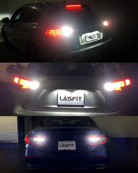 LASFIT bulbs on parked Silverado in driveway showcasing real-world use