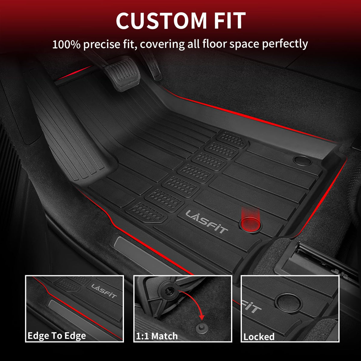 LASFIT mats installed in Jeep outdoors showing all-weather use
